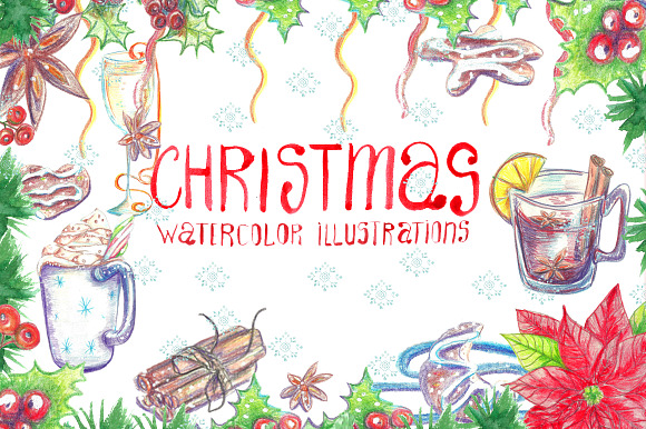 Christmas. Watercolor clip art. in Illustrations - product preview 1