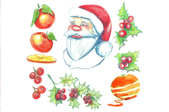 Christmas. Watercolor clip art. in Illustrations - product preview 6