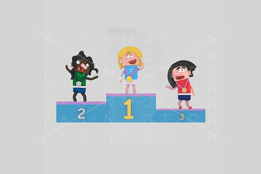 3d Illustration. Podium Girls. in Illustrations - product preview 8