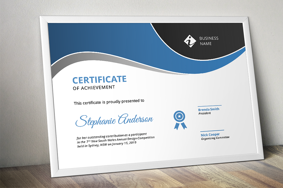 Modern docx corporate certificate in Stationery Templates - product preview 8