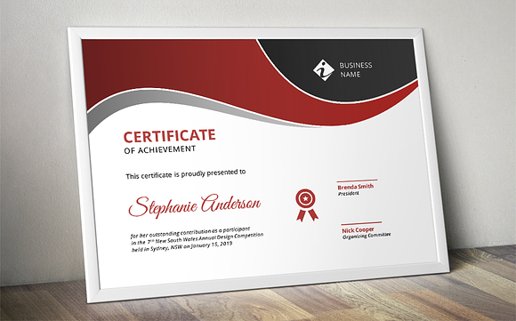 Modern docx corporate certificate in Stationery Templates - product preview 1