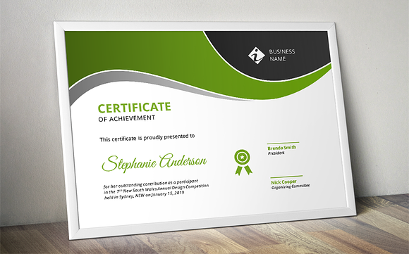 Modern docx corporate certificate in Stationery Templates - product preview 2