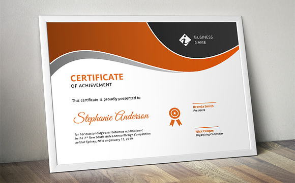 Modern docx corporate certificate in Stationery Templates - product preview 4