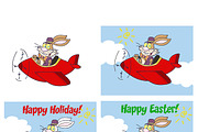 Easter Rabbit Flying. Collection