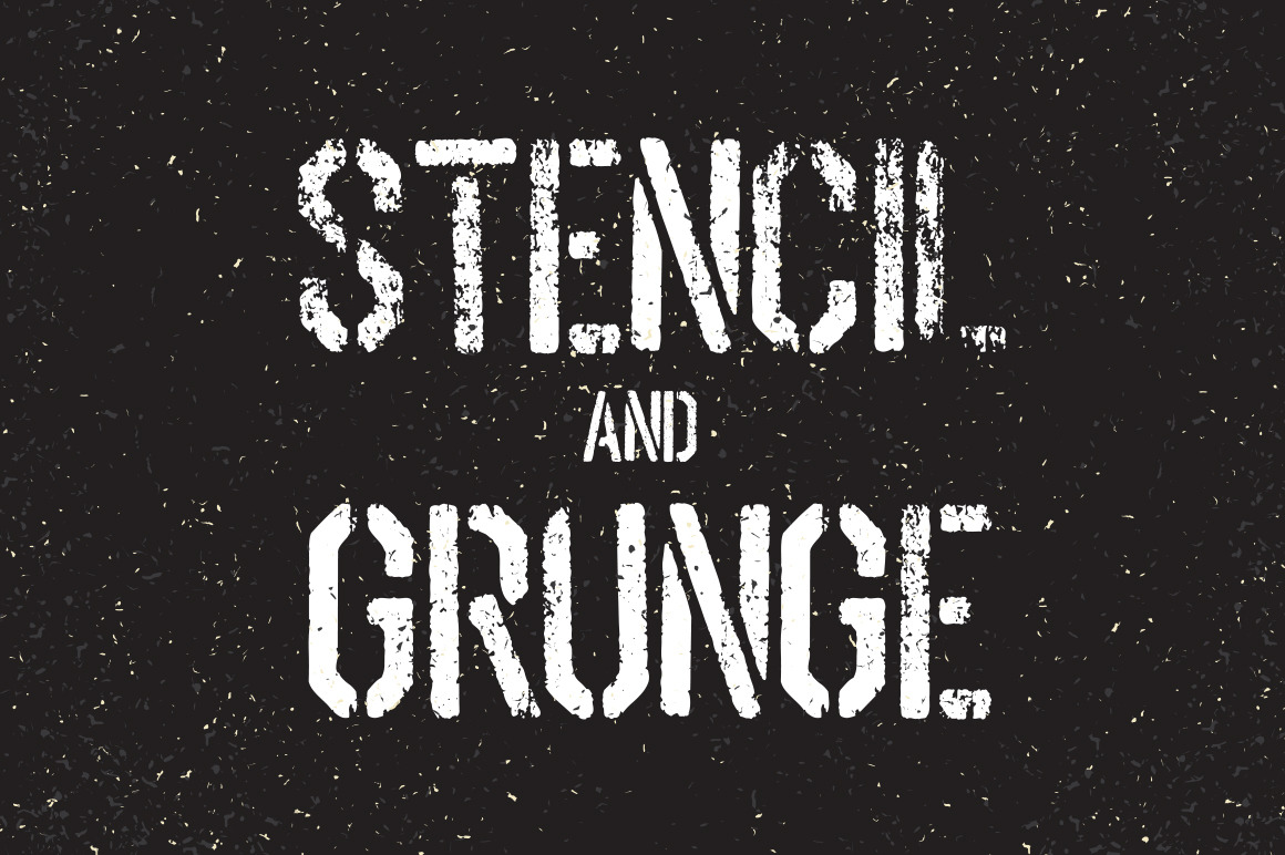 Stencil Font And Grunge Textures Set | Creative Daddy