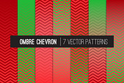 Vector Ombre Chevron Red Green Xmas