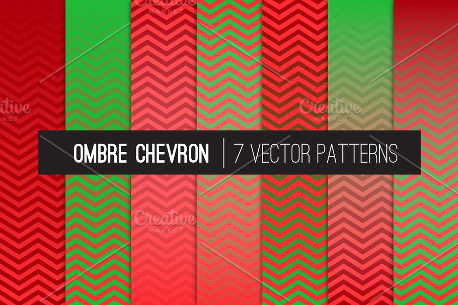 Vector Ombre Chevron Red Green Xmas
