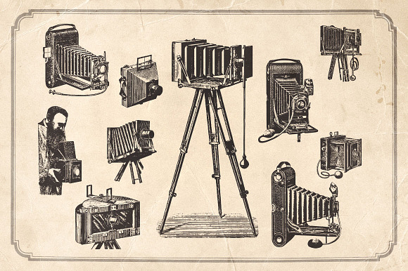 Vintage camera set in Objects - product preview 1