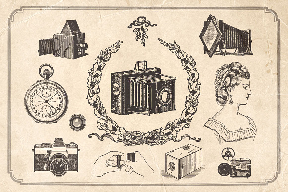 Vintage camera set in Objects - product preview 2