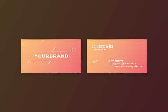 5 Different Gradient Business Card in Business Card Templates - product preview 1