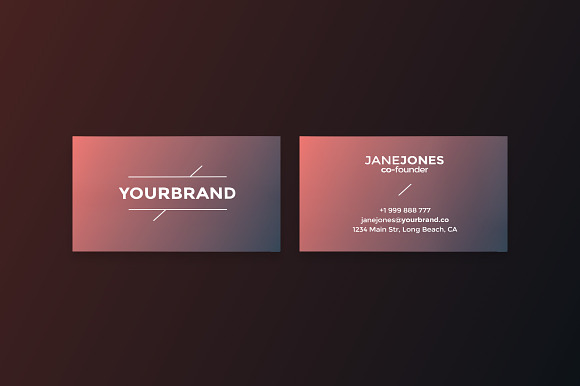 5 Different Gradient Business Card in Business Card Templates - product preview 2