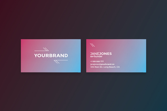 5 Different Gradient Business Card in Business Card Templates - product preview 3