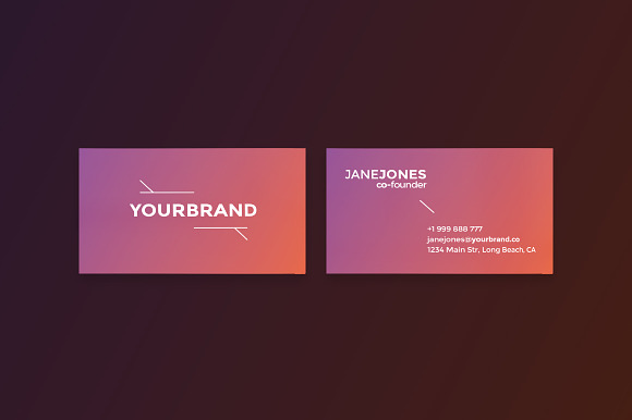 5 Different Gradient Business Card in Business Card Templates - product preview 4