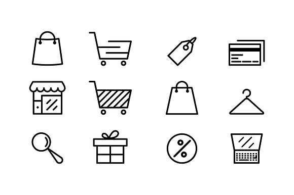 Shopping Icons in Credit Card Icons - product preview 1