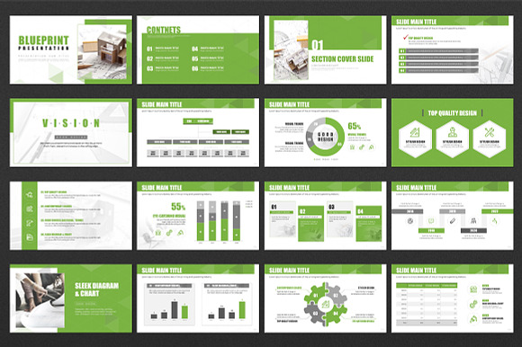 Blueprint Presentation in PowerPoint Templates - product preview 1
