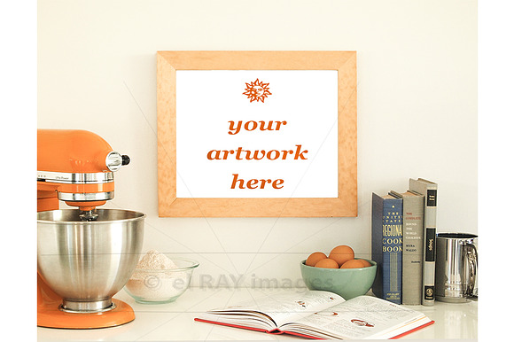Orange Kitchen Theme Frame Mockup in Print Mockups - product preview 1