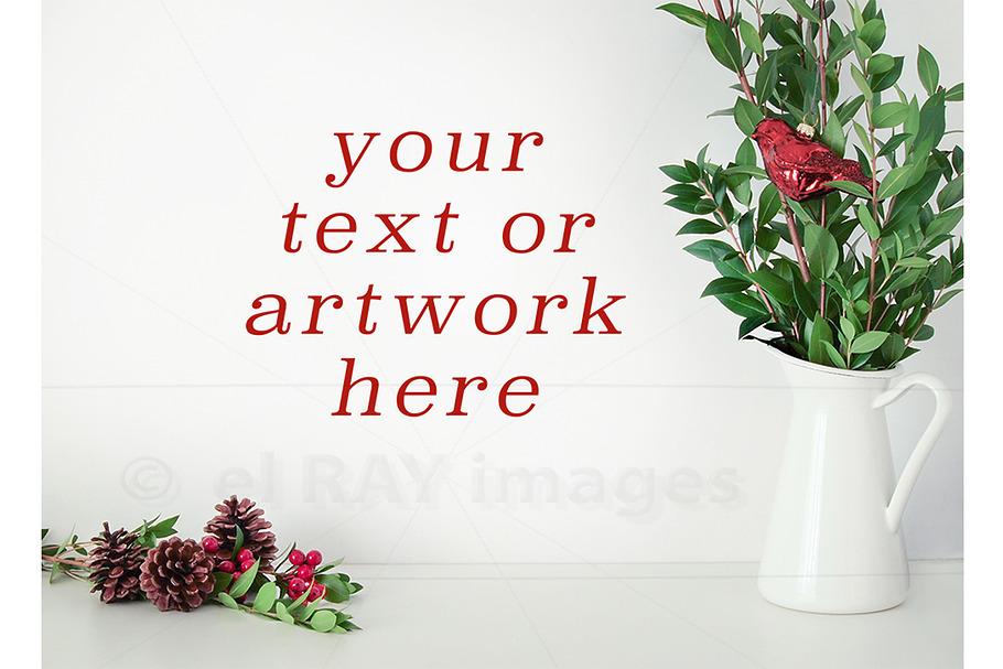 Christmas Blank Wall Mockup in Print Mockups - product preview 8