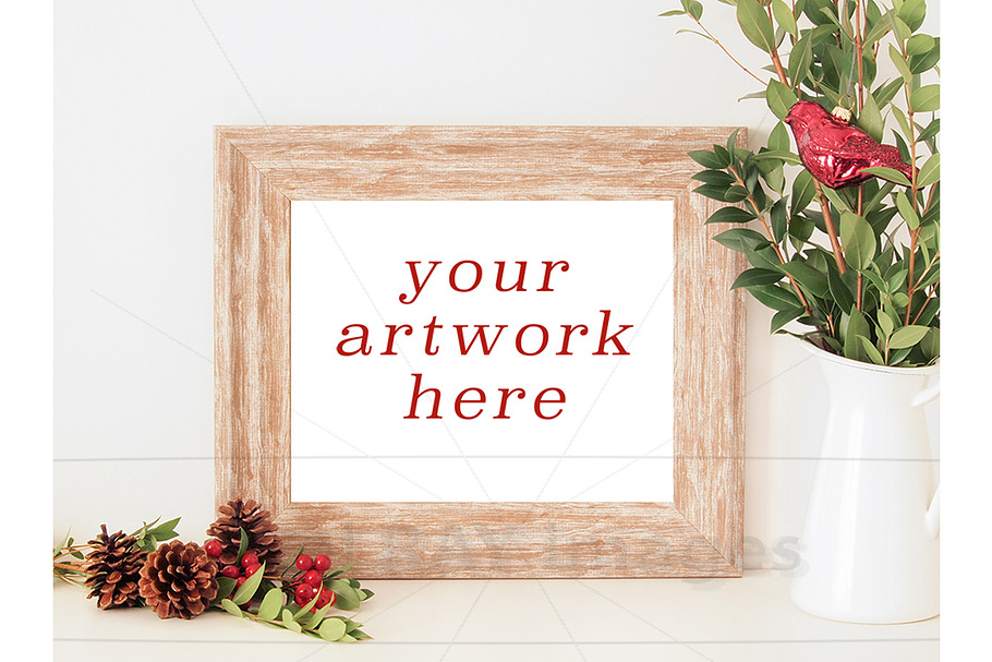 Christmas Frame Mockup, Bird in Print Mockups - product preview 8