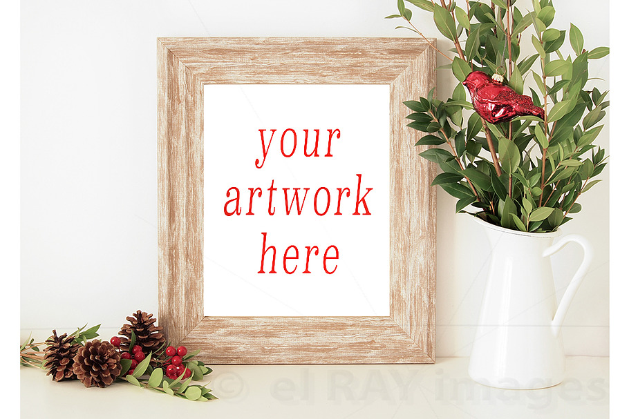 Christmas Frame Mockup, Bird in Print Mockups - product preview 8
