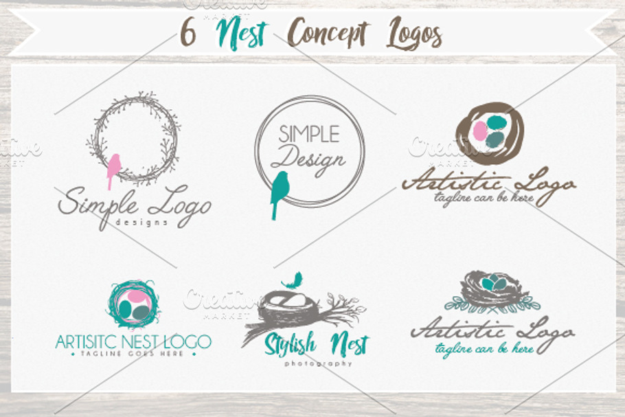 6 Nest - Bird - Concept Logo Bundle  in Logo Templates - product preview 8