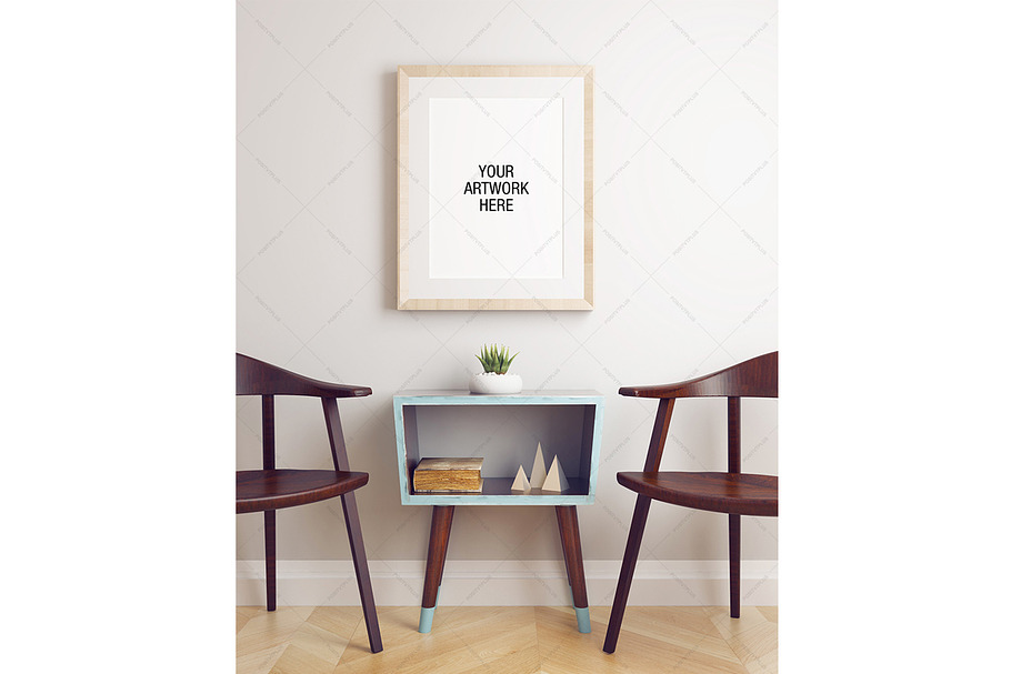 Poster Frame Mockup Mid Century in Print Mockups - product preview 8