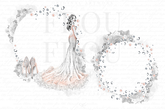 Fashion Wedding Clip Art in Illustrations - product preview 3