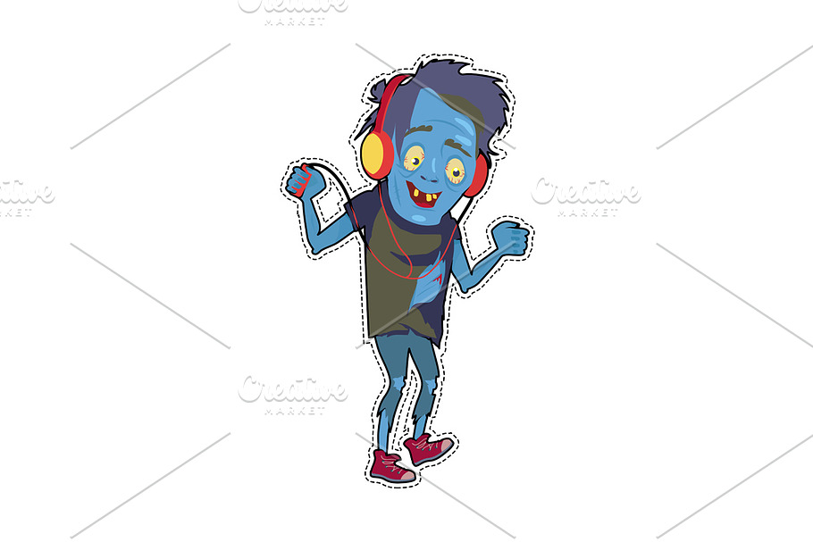 Scary Zombie Man Walking in Illustrations - product preview 8