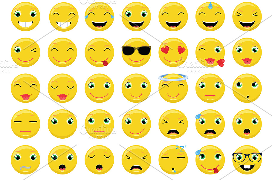 Emoticons / Emoji Vector Set in Heart Emoticons - product preview 8