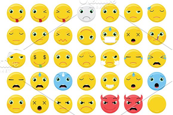 Emoticons / Emoji Vector Set in Heart Emoticons - product preview 1