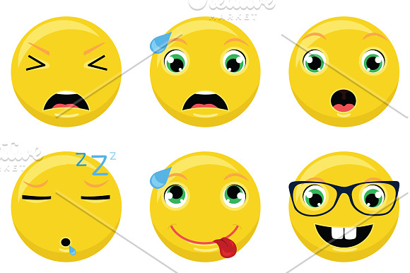 Emoticons / Emoji Vector Set in Heart Emoticons - product preview 2