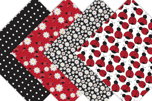 Ladybug Digital Paper Pack in Patterns - product preview 2