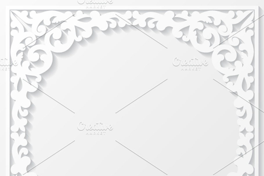 Set of paper floral frames in Illustrations - product preview 8