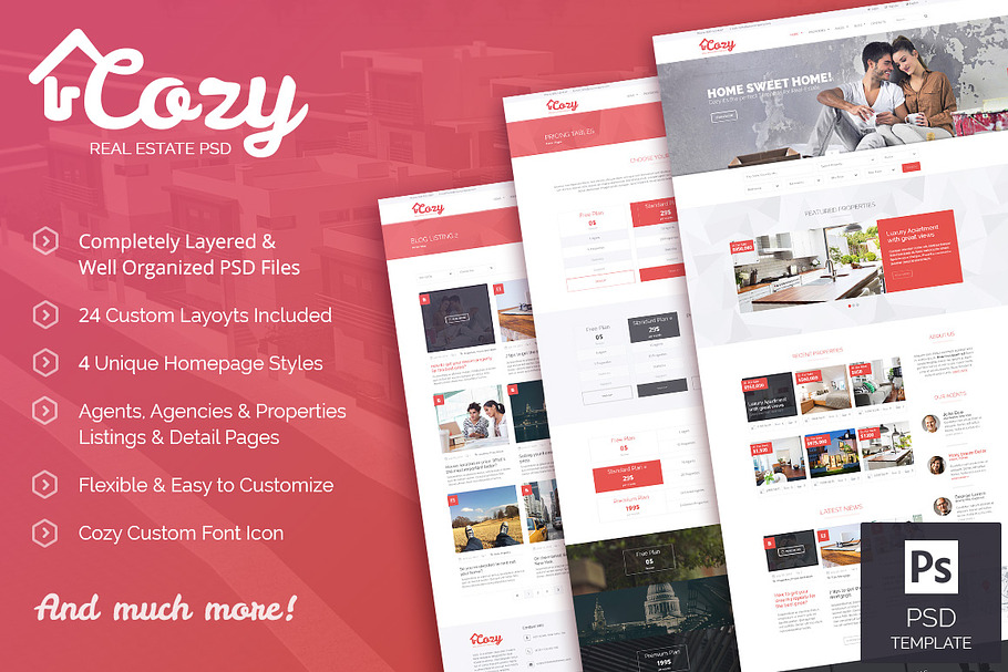 Cozy - Real Estate PSD Template