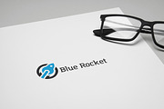 Blue Rocket Logo Template