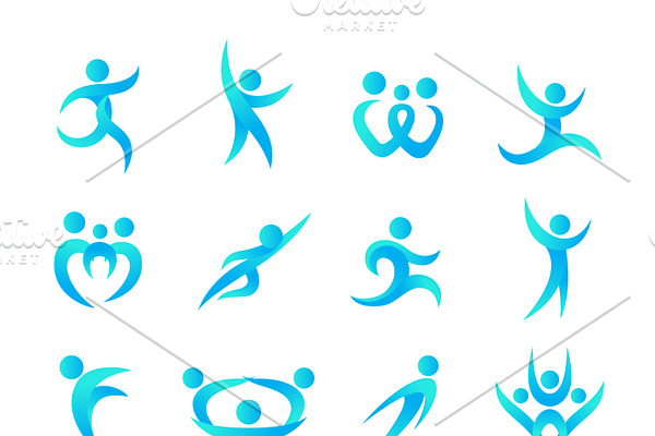 Abstract people icon vector