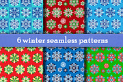 6 Winter Seamless Patterns