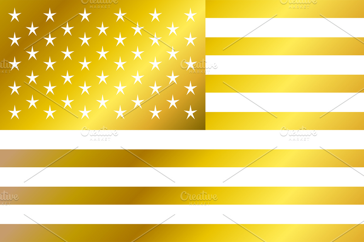 USA flag vector, American flag gold in Icons - product preview 8