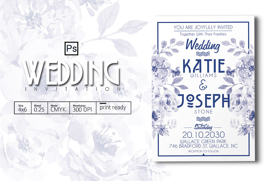 Wedding Invitation in Wedding Templates - product preview 8