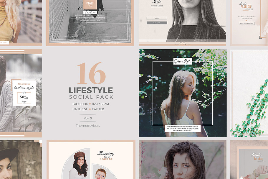 Lifestyle Social Media Pack in Social Media Templates - product preview 8