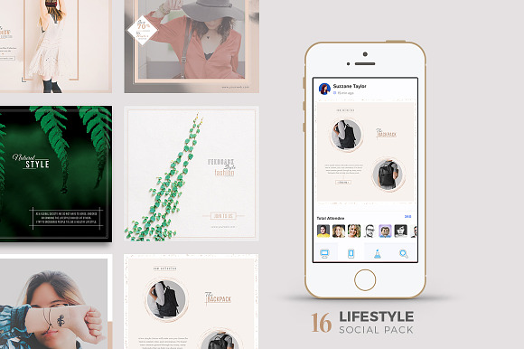 Lifestyle Social Media Pack in Social Media Templates - product preview 1