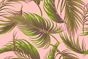 Tropical leaves vector pattern
