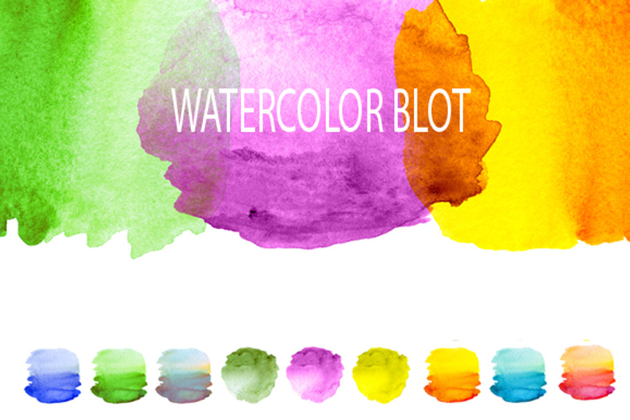 watercolor painted blot  in Textures - product preview 8
