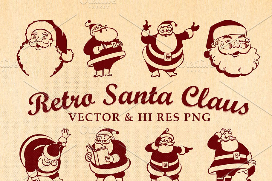 Retro Vintage Santa Claus Vector