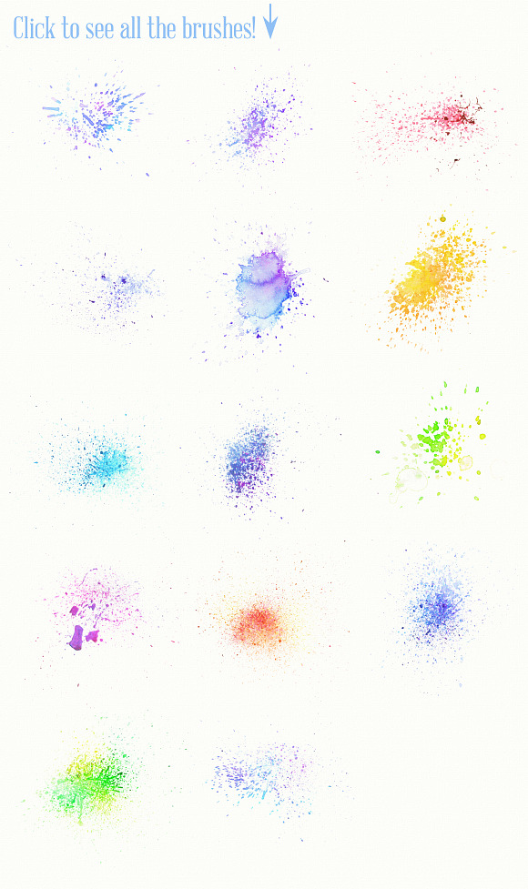 Watercolor splashes in Photoshop Brushes - product preview 1
