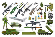 Military army flat icons