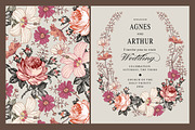 Wedding Flowers Rose Card Frame Set