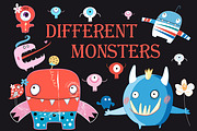 Funny colorful monsters
