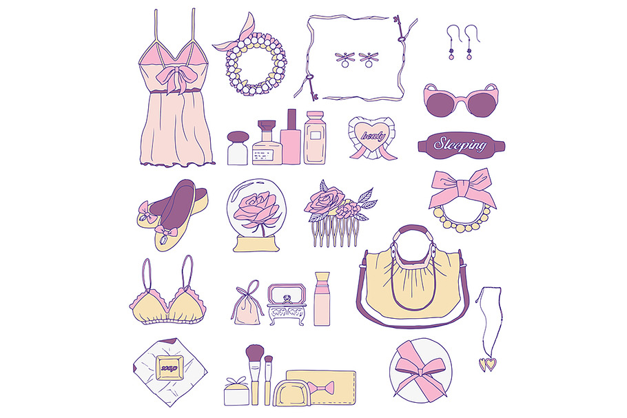 Woman Beauty Stuff in Illustrations - product preview 8