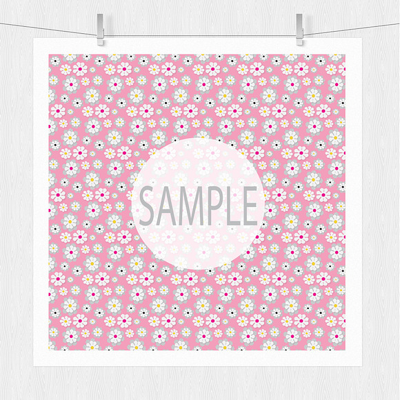 Pink Ladybug Digital Paper Pattern in Illustrations - product preview 4
