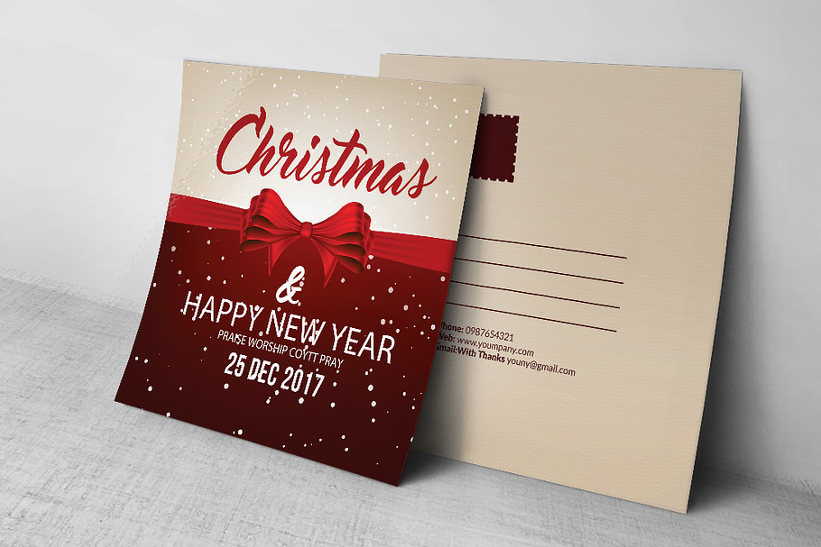 Merry Christmas Postcard Template in Postcard Templates - product preview 8